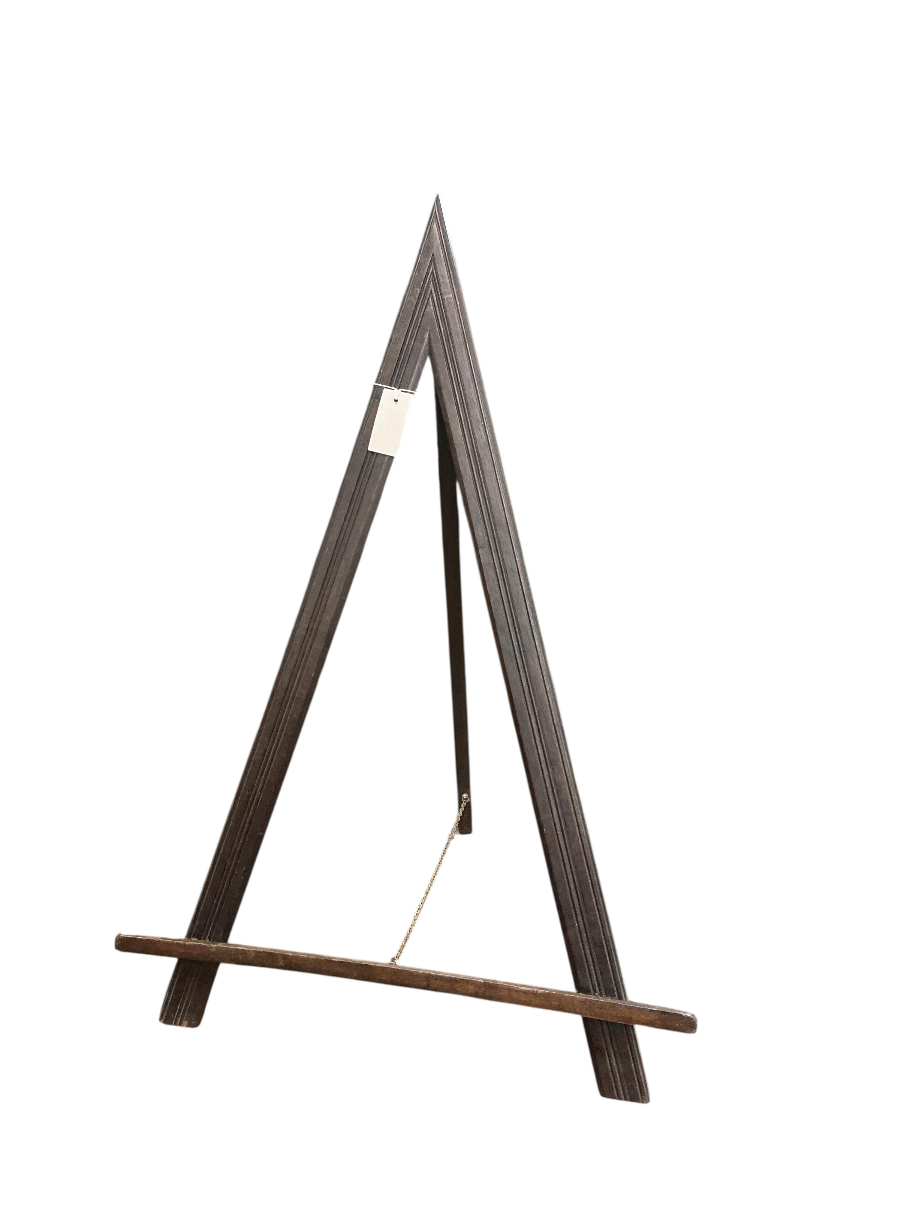 A pair of mahogany 'A' frame table top easels, height 93cm